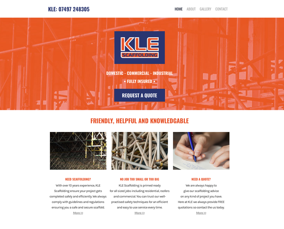 KLE Scaffolding Website